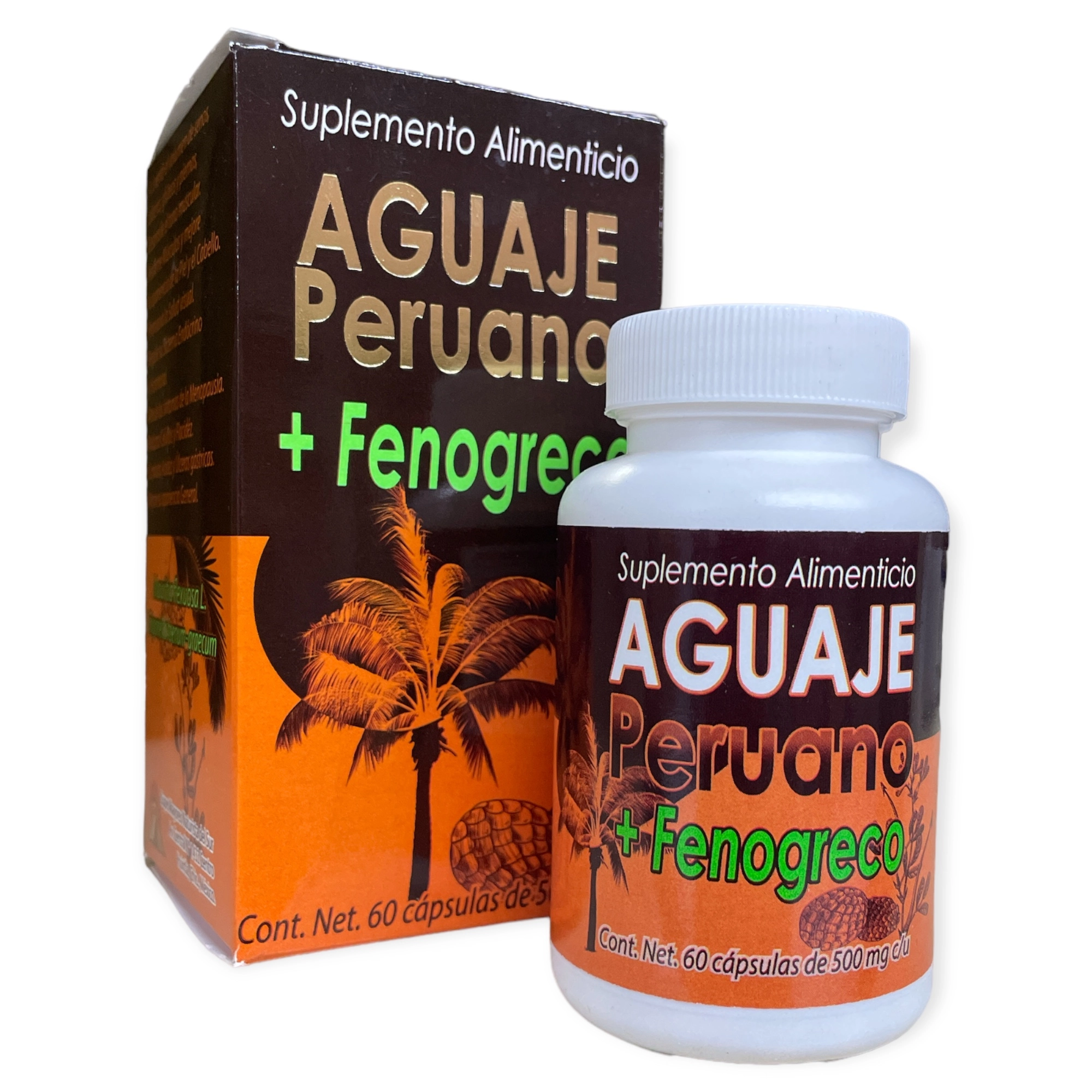 Aguaje peruano con fenogreco 60 capsulas, Foto 1 Mayoreo Naturista