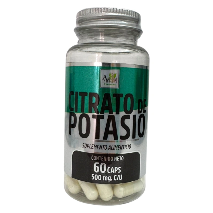 Citrato de potasio 60 cápsulas de 500mg Citrato de potasio 60 cápsulas de 500mg, Foto 1 Mayoreo Naturista