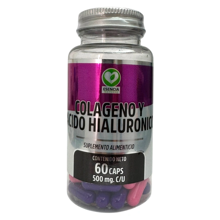 Colágeno y acido hialurónico 60 cápsulas de 500mg, Foto 1 Mayoreo Naturista