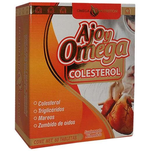 Colesterol ajo y omega 60 tabletas, Foto 1 Mayoreo Naturista