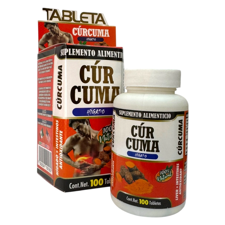 Cúrcuma 100 tabletas Cúrcuma 100 tabletas, Foto 1 Mayoreo Naturista