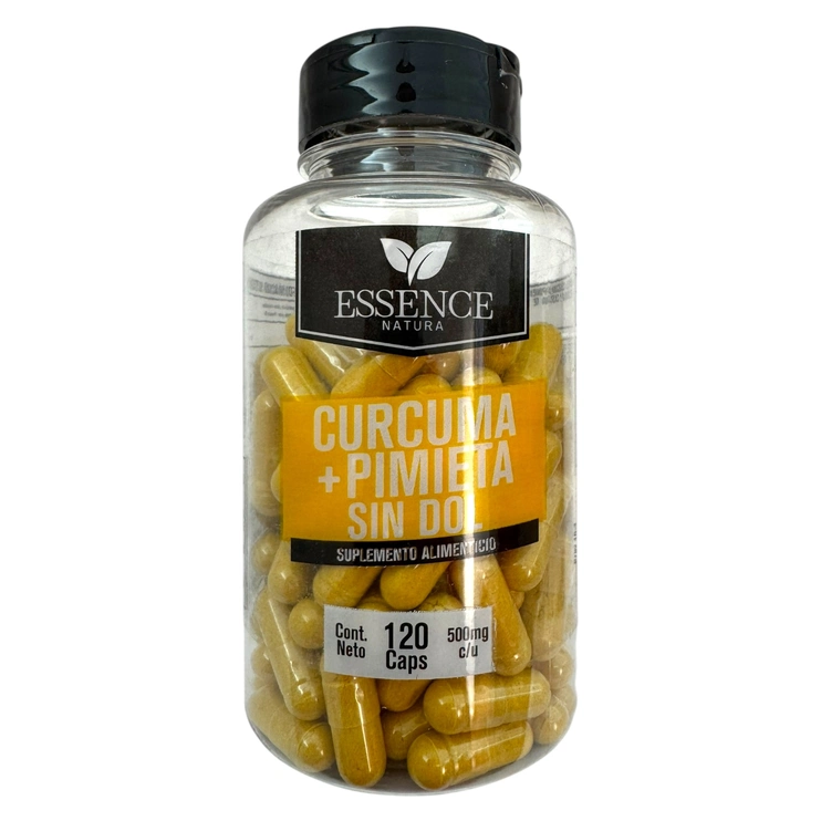 Curcuma+Pimienta Sin Dol 500mg. 120 Caps., Foto 1 Mayoreo Naturista