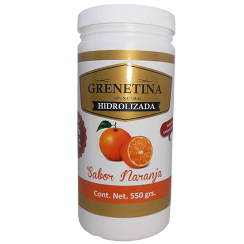 Grenetina hidrolizada sabor naranja 550g, Foto 1 Mayoreo Naturista