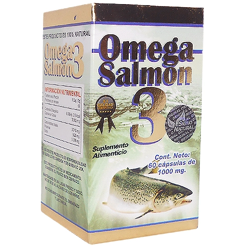 Omega salmón 3 con 60 cápsulas, Foto 1 Mayoreo Naturista