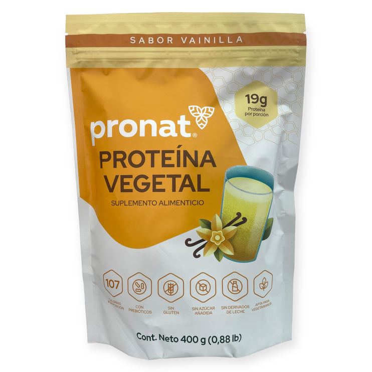 Proteína vegetal sabor vainilla con prebióticos 400g Proteína vegetal sabor vainilla con prebióticos 400g, Foto 1 Mayoreo Naturista