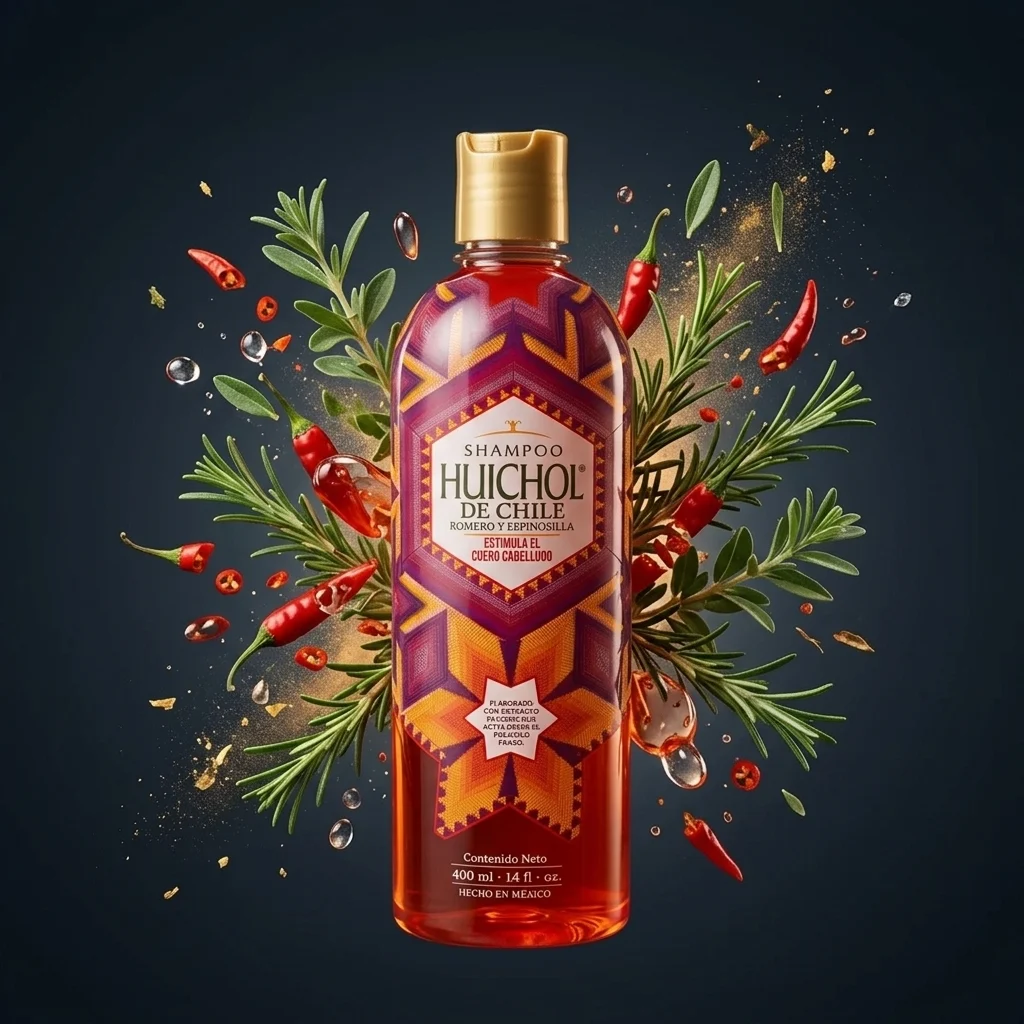 Shampoo huichol chile,romero y espinosilla 400 ml