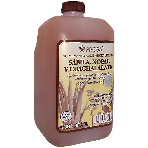 Bebida de sábila nopal y cuachalalate 1l