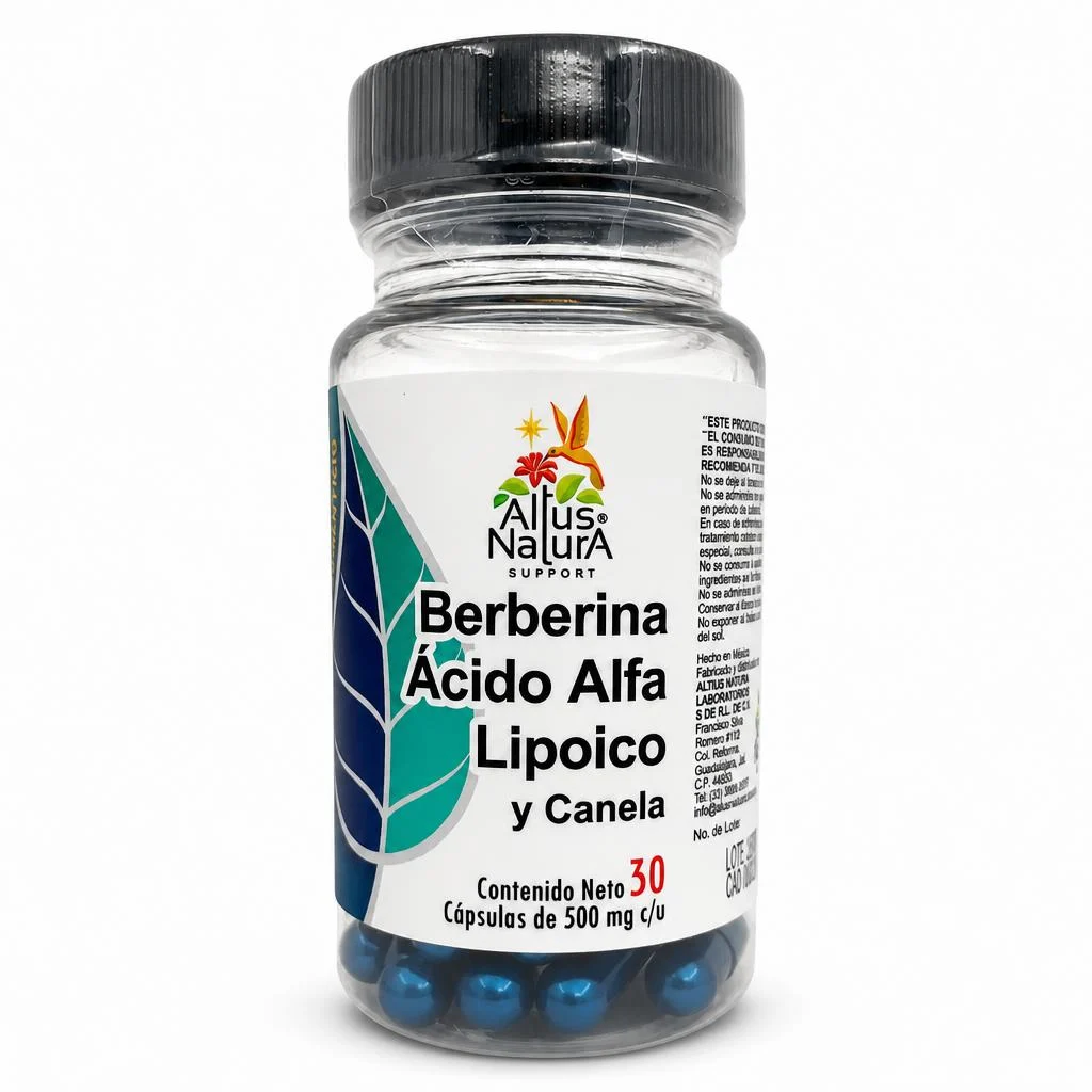 Berberina acido alfa lipoico y canela 30 cápsulas