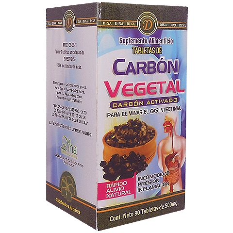 Carbón vegetal 90 tabletas Dina