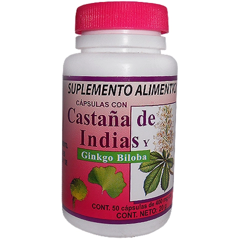 Castaña de indias y Ginkgo Biloba 50 cápsulas