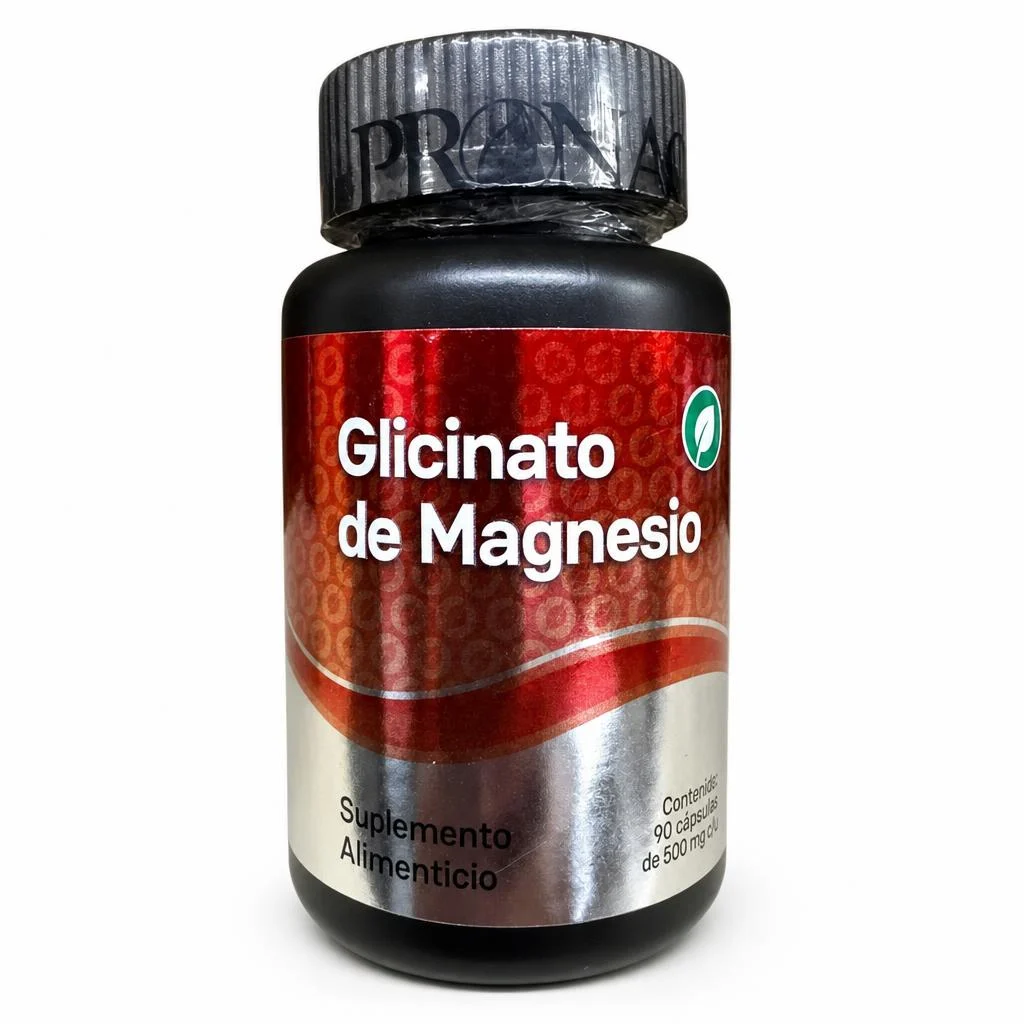 Glicinato de Magnesio 90 capulas 500mg.
