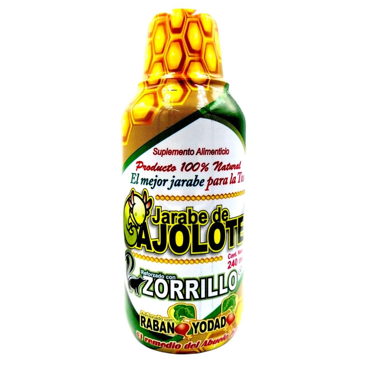 Jarabe de Ajolote reforzado con zorrillo 240 ml