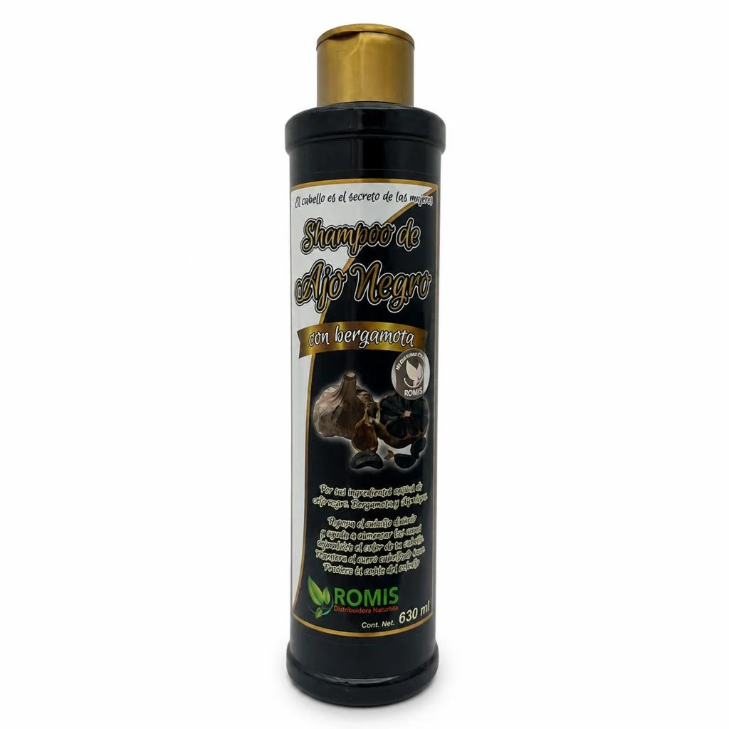 Shampoo de ajo negro con bergamota 630ml